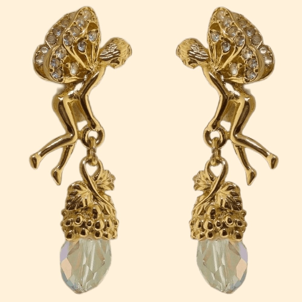 🧚‍♀️ Kirks Folly, Vintage Vale of the Fairies Earrings
